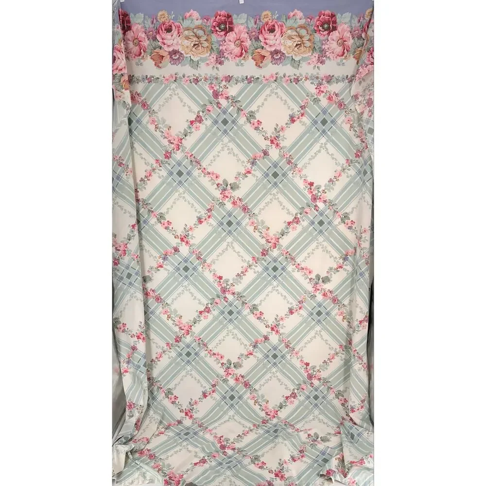 Vintage Cottagecore Floral Twin Sheet and Pillowcase 80s 1980s